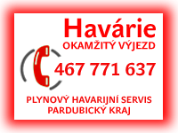 Havárie plynu a plynoinstalace Pardubice - horká linka